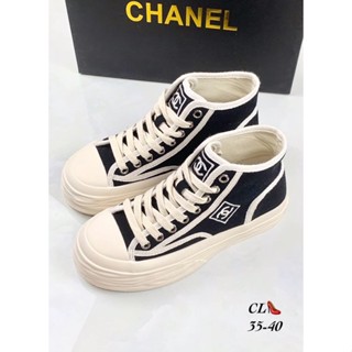 รองเท้าผ้าใบหุ้มข้อสูง Chanel Sneaker งานคอลเลคชั่นใหม่ พร้อมกล่องอุปกรณ์ครบเซต