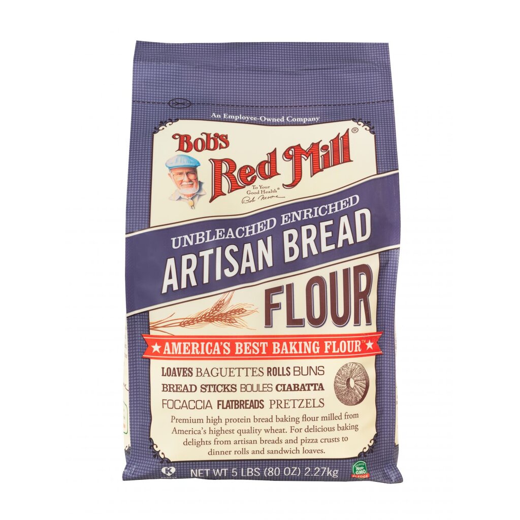 Bob's Red Mill Artisan Bread Flour แป้งทำขนมปัง Artisan ไม่ขัดสี 2.27 kg. (01-7287)