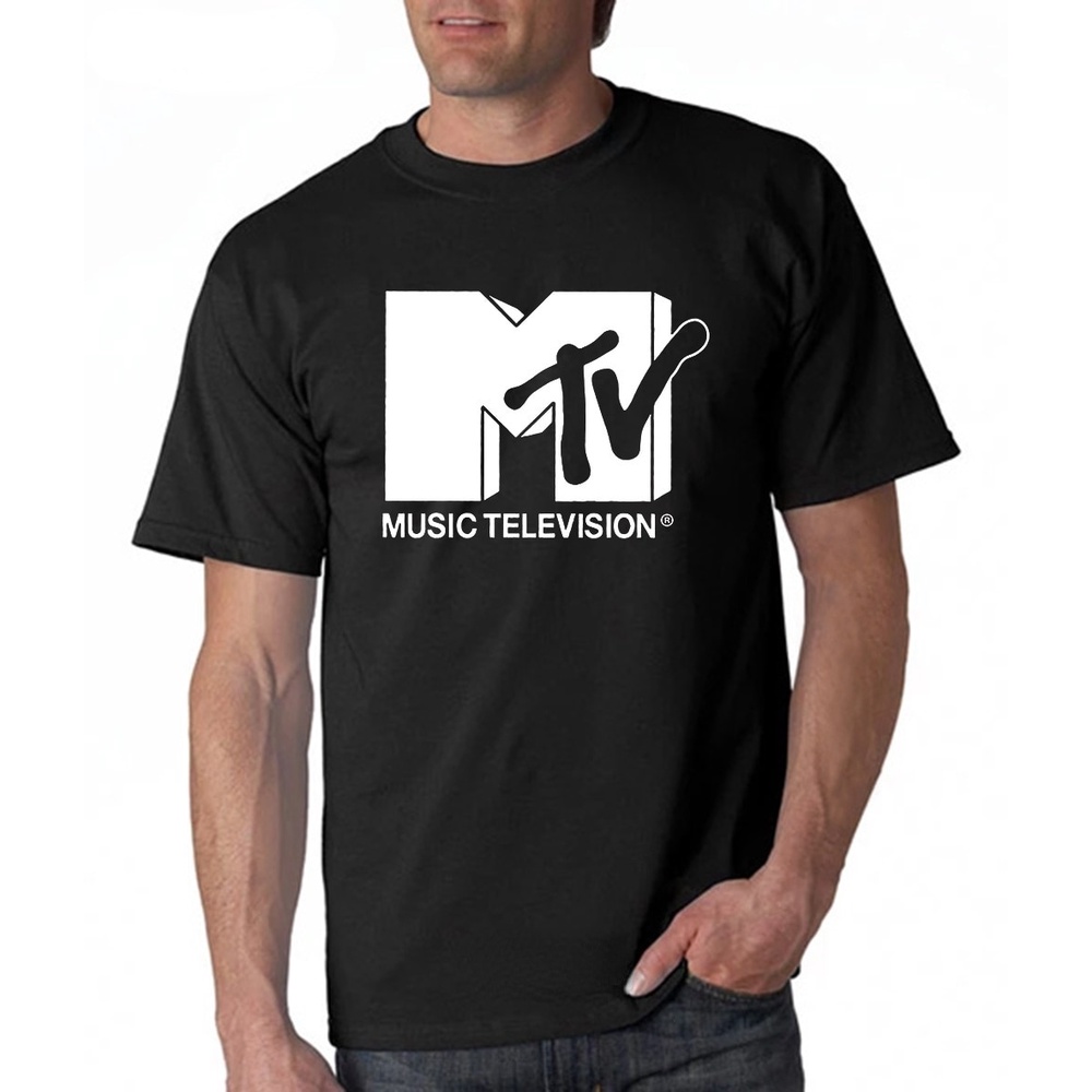 เสื้อคนอ้วนผญ ผู้ชายเสื้อยืดย้อนยุค Mtv Throwback เสื้อยืดวินเทจ 80S 90S วงดนตรีป๊อปเพลงทีวีวัฒนธรรมทีโอเวอร์ไซส์ท็อปส์ร