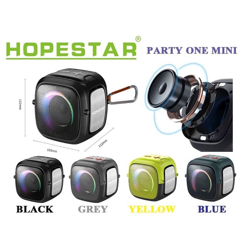 SY-Hopestar party one mini ลำโพงบลูทูธแบบพกพา เสียงดี เบสหนัก เชื่อม2ตัวได้ มีไฟ ของแท้100%