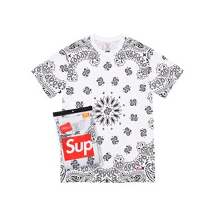 Supreme Hanes Bandana Tagless Tees 2 Pack (WHITE)