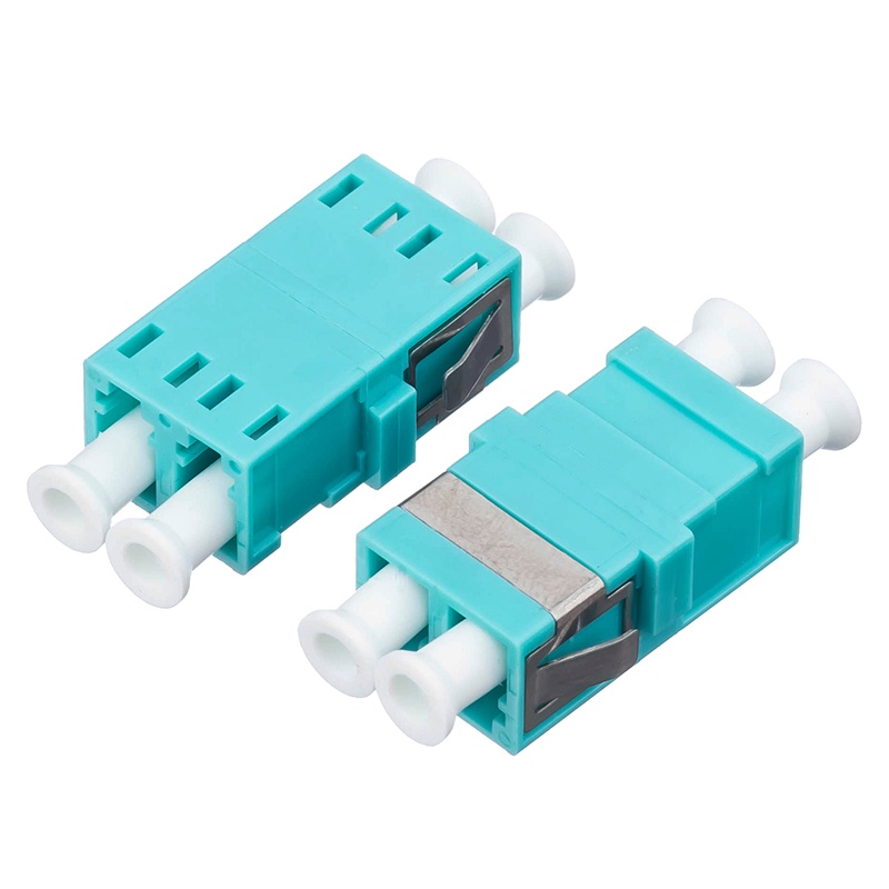 LC UPC duplex fiber optic adapter OM3 Aqua Multimode DX coupler connector free shipping