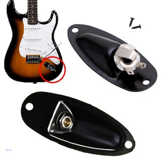 Aoto ซ็อกเก็ตแจ็คเอาท์พุทเรือ สีดํา พร้อมสกรู สําหรับกีตาร์ Fender Strat