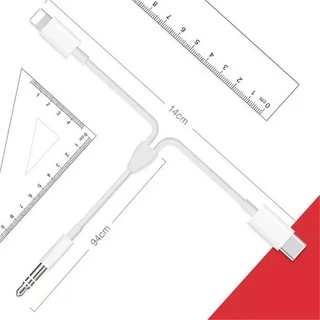 สายJack AUX Type-C & i To 3.5mm Aux Audio Cable ตัวแปลง รุ่น JH-CM32 สีเยบช่องAUXของลำโพงหรือเครื่องเสียงติดรถยนต์ได้