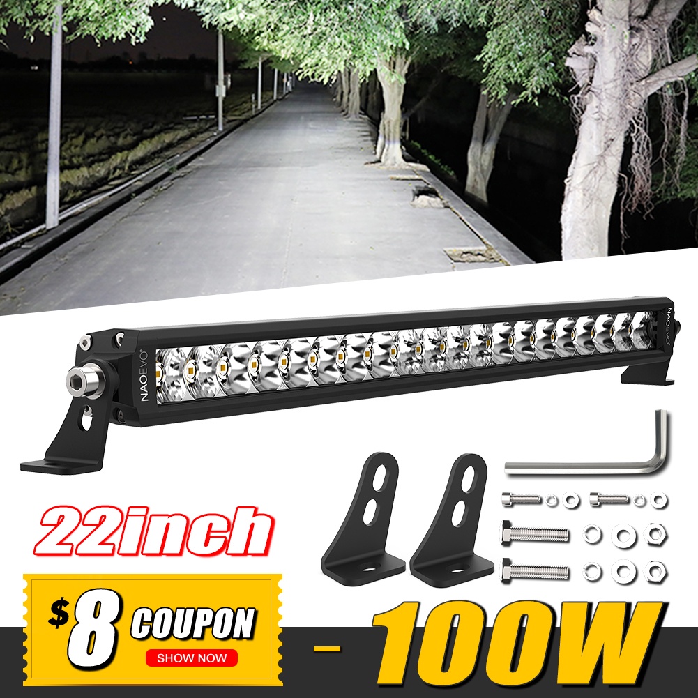 NAOEVO 12D LED Work Light Bar 100W 22'' inch Combo Beam Barra Led Bar Drl Fog Lights For Auto 4x4 Of