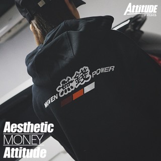 เสื้อกันหนาว มีฮู้ด ลาย ATTITUDE ATTITUDE Japan JDM Spoof Honda MUGEN Unlimited Civic FD2FK8