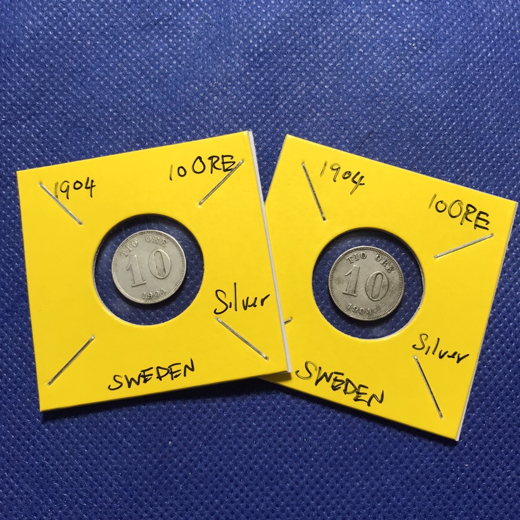 Special Lot No.60486 เหรียญเงิน ปี1904 สวีเดน 10 ORE เหรียญสะสม เหรียญต่างประเทศ เหรียญเก่า หายาก ราคาถูก