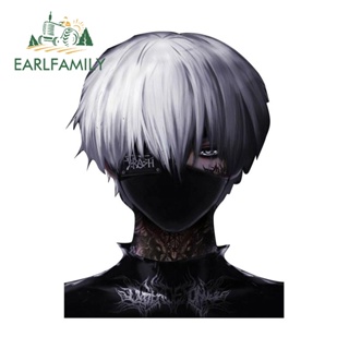 Earlfamily สติกเกอร์ไวนิล กันน้ํา ลายการ์ตูนอนิเมะ Kaneki Ken JDM VAN ขนาด 13 ซม. x 10 ซม. สําหรับตกแต่งหน้าต่างรถยนต์