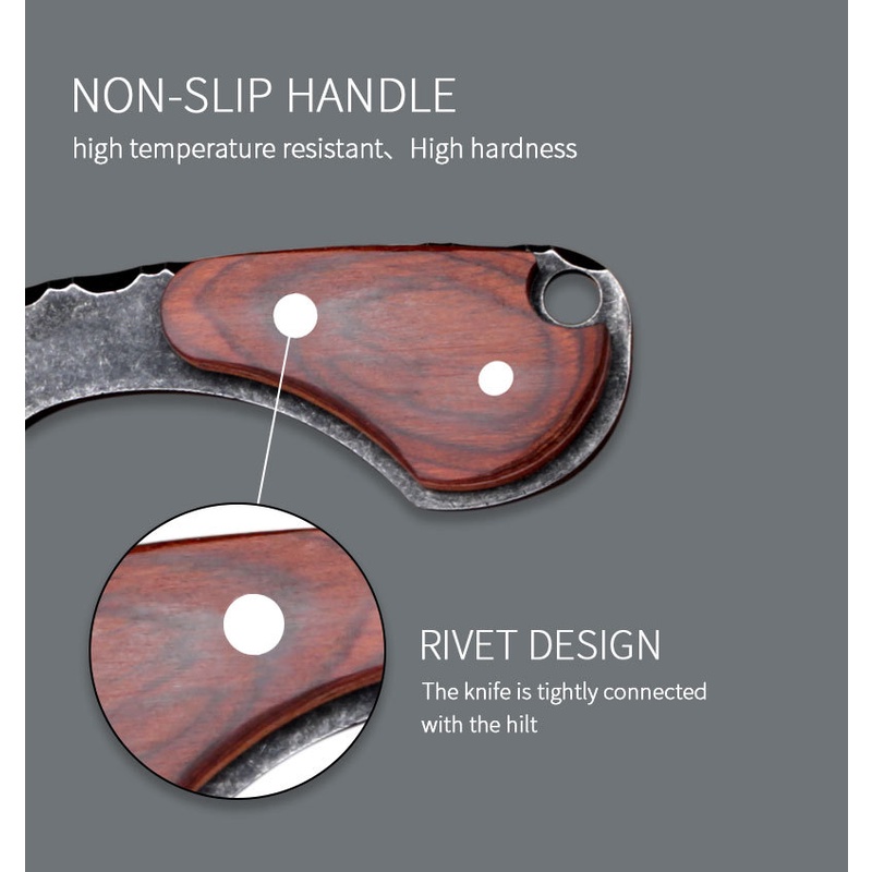 SD10 มีดเดินป่า/มีดพกเล็ก Mini Shark + พร้อมซอง / มีดพกพา/ มีดตั้งแคมป์ Stainless steel 420 แข็ง58 HRC - รูปที่ 7