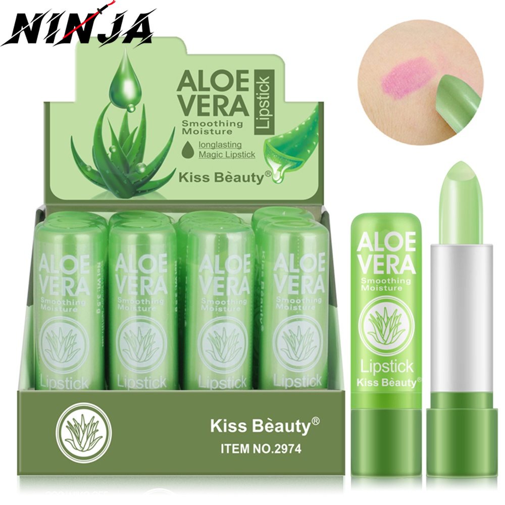 [Hot]Long Acting Natural Aloe Lipstick Discolor Lipstick kiss Beauty 1 ชิ้น Long Lasting Moisturizing Warm Lipstick