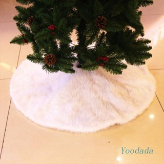 Yoo 30.7 Inches Christmas Tree Skirt White Luxury Faux Fur Tree Ornaments Decoration