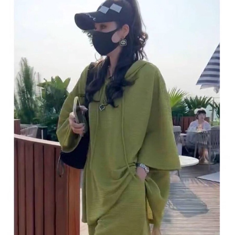 AvaShop9Clothes | เซ็ทเสื้อ Oversize หมวกฮู้ดเนื้อผ้าดีมากกก