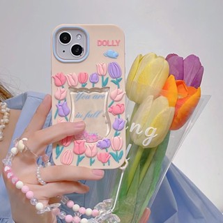 ✨ส่งเชือกเส้นเล็ก✨เคสไอโฟน14 Pro Max 13 12 11 เคส for iPhone 14พลัส ดอกไม้ พกง่ายๆ การป้องกันการตก Case