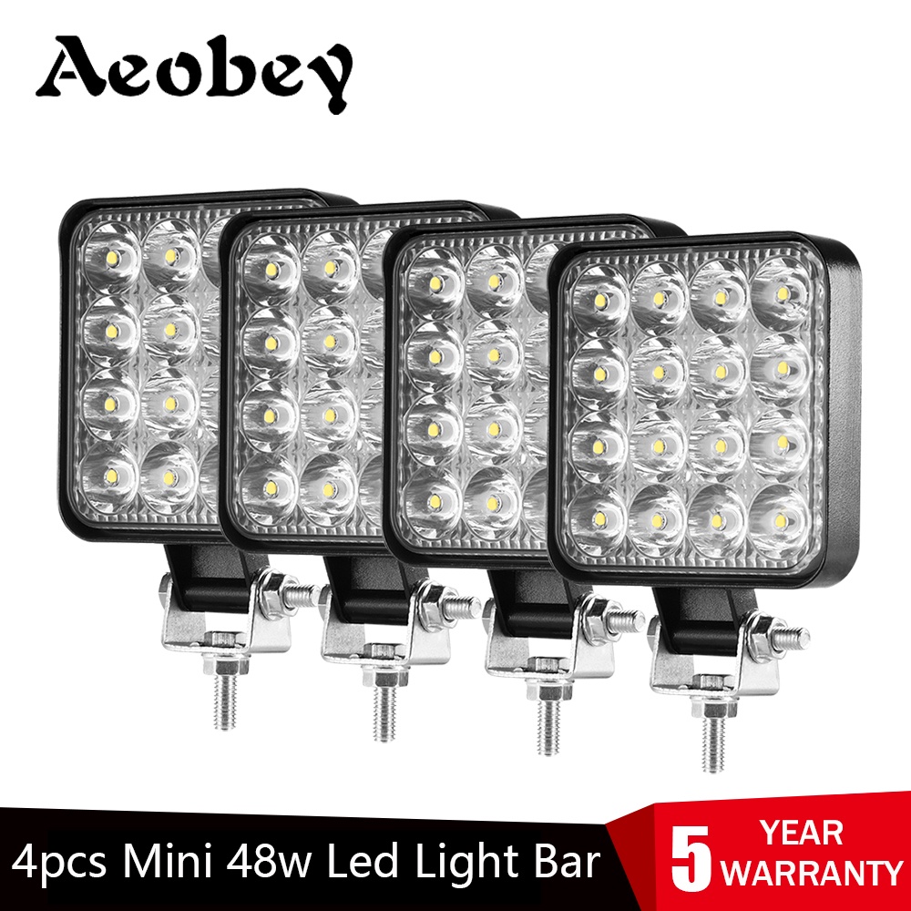 4pcs Car LED Work Light Bar 48W Offroad Work Light 12V Light 4x4 LED Tractor Headlight Spotlight for