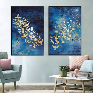 ภาพจิตรกรรม Abstract Blue Asuka Art ไร้กรอบ สําหรับตกแต่งบ้าน