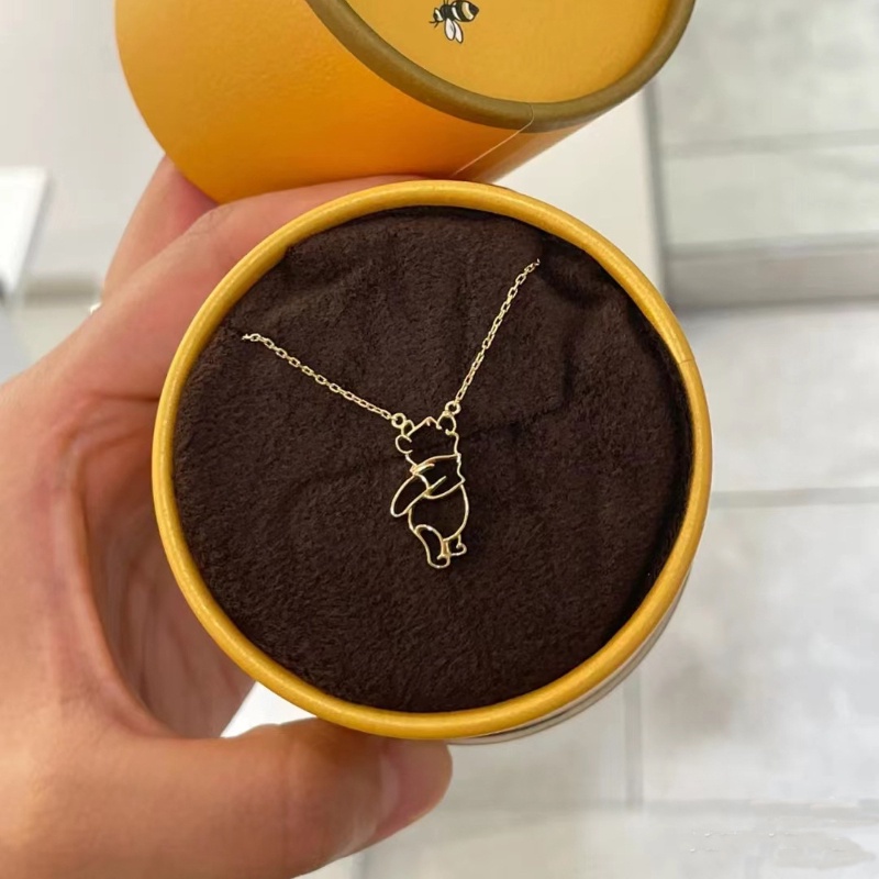 เครื่องประดับจี้วินนี่เดอะพูห์, มินิมอล, สไตล์เกาหลี, การ์ตูนดิสนีย์, สร้อยคอแฟชั่นน่ารักสําหรับผู้หญิง, ของขวัญสําหรับผู้หญิง