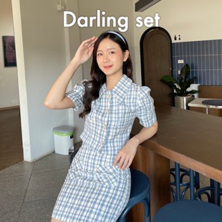 (Chayanista) New color!🥣🐋Darling set ชุดเซ็ตเสื้อแขนตุ๊กตา-กระโปรง ผ้าทวิตชาแนล