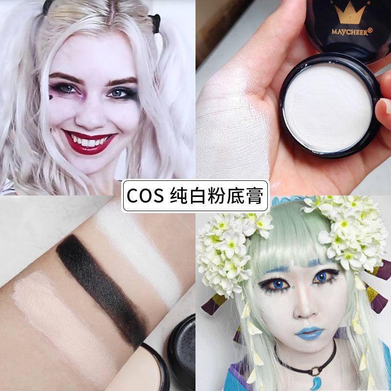 รองพื้น คอนซีลเลอร์ เนื้อเหลว สีขาว สีเขียว สีเหลือง สําหรับแต่งหน้า เหมาะกับฮาโลวีน แต่งหน้าแบบกอธิค แต่งหน้า Goth Gothic