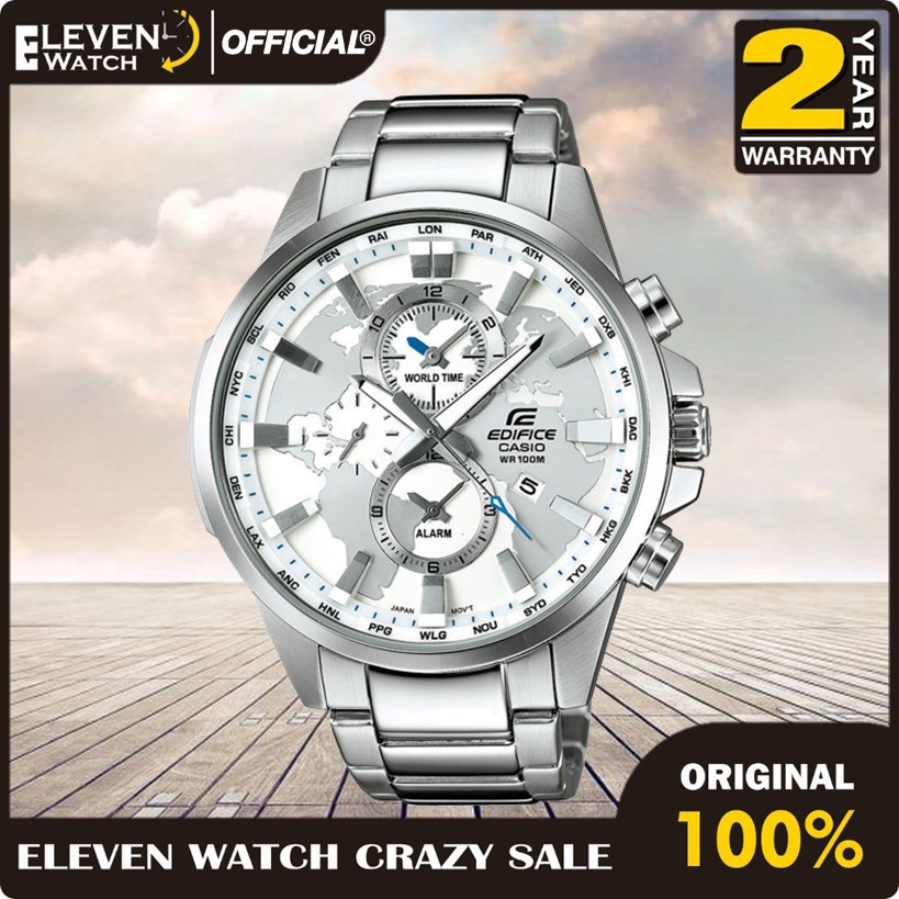 Casio EDIFICE นาฬิกาข้อมือ EFR-303D-7AV EFR303D-7AV รับประกัน 2 ปี ของแท้ Ι100%