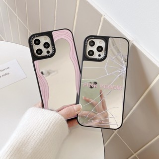 เคสโทรศัพท์มือถือ TPU กันกระแทก มีกระจก สีดํา สีชมพู สําหรับ iPhone 14promax 14plus 13 Pro MAX 12 11 Pro MAX 14pro