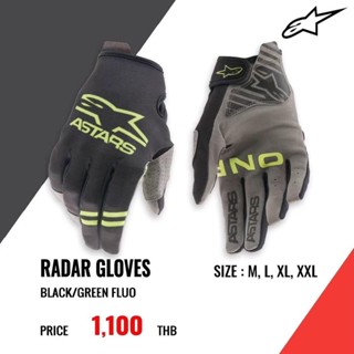 ถุงมือ ALPINESTARS RADER GLOVES BLACK/GREEN FLUO