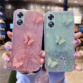 ใหม่ เคสโทรศัพท์มือถือแบบนิ่ม ใส ลายผีเสื้อ ท้องฟ้ากลางคืน คริสตัล ระยิบระยับ แฟชั่น สําหรับ OPPOA78 OPPOA78 OPPOA78 A78 5G 2023