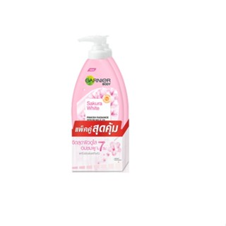 การ์นิเย่ ซากุระไวท์บอดี้โลชั่น 400 มล.(แพ็คคู่) /GARNIER SAKURA WHITE BODY LOTION 400 ml (สีชมพู)