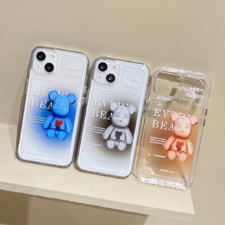 ✨ส่งเชือกเส้นเล็ก✨เคสไอโฟน14 Pro Max 13 12 11 เคส for iPhone 14พลัส หมีรุนแรง โปร่งใส พกง่ายๆ การป้องกันการตก Case