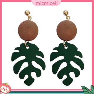 (micmicell) ของขวัญเครื่องประดับต่างหูสตรีแบบคลิปหนีบรูปใบไม้สไตล์โบฮีเมียน