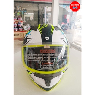 หมวกกันน็อคเต็มใบ CAIMO สีฟ้าเหลือง HONDA H2C HELMET แท้100% SIZE L ขนาด 59-60 ซม. รหัส  APSTDHGFF2LZF