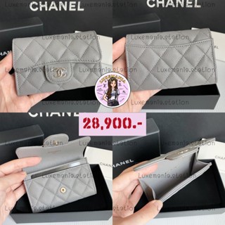 👜: New!! Chanel Flap Card Holder Grey LGHW‼️ก่อนกดสั่งรบกวนทักมาเช็คสต๊อคก่อนนะคะ‼️