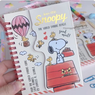 (แท้ญี่ปุ่น)สมุดโน๊ตสันห่วง ปิดด้วยแม่เหล็ก ลาย Snoopy