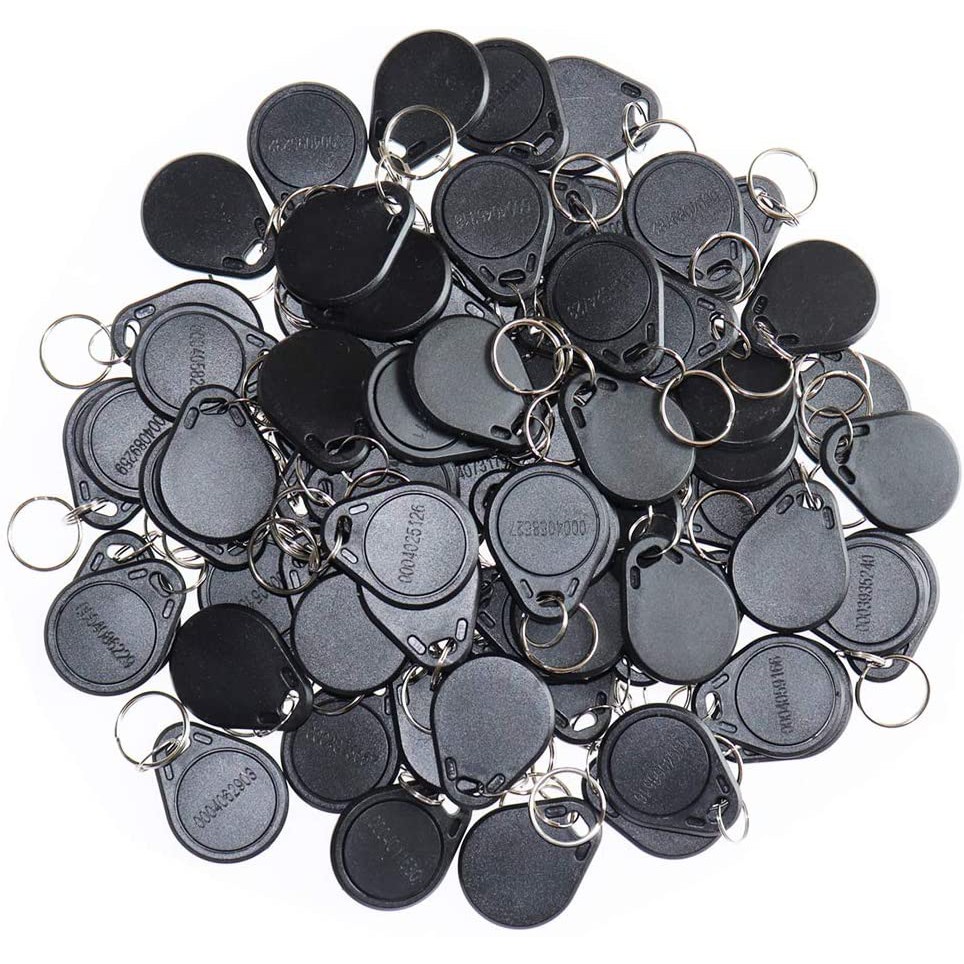 100PCS 125KHz RFID Key Fob Contactless Keyfob Proximity ID Card Token Tag Keypad Card สําหรับประตูล็อค Entry Access Control ระบบขายส่ง, อ่านเท่านั้น