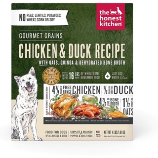 อาหารสุนัข The Honest Kitchen สูตร Gourmet Grains Chicken &amp; Duck Recipe Dehydrated Dog Food ขนาด 1.8 kg