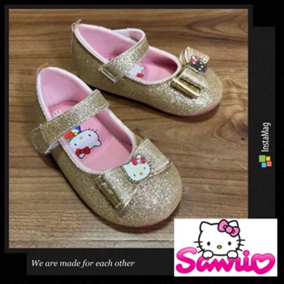 🎀Sanrio kitty🎀รองเท้าเด็กสีทองกลิตเตอร์น่ารักมาก