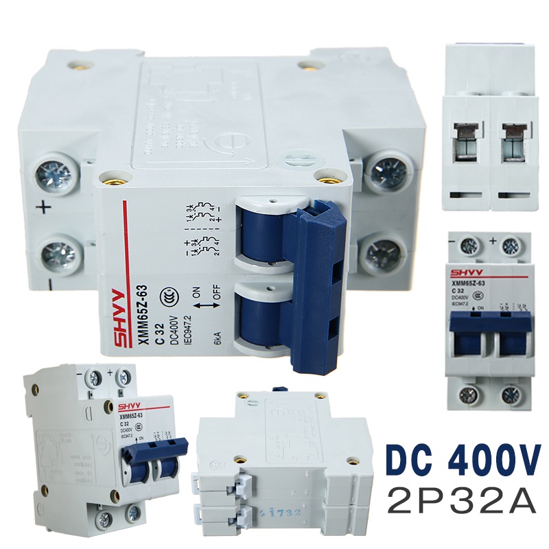 Miniature Circuit Breaker DC Breaker DC Isolator 440V PV Solar 2 Polig Vega MCB Mini Circuit Breaker 25A 32A 50A 63A Wit