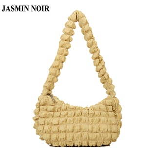 Jasmin NOIR กระเป๋าสะพายไหล่ กระเป๋าถือ ผ้าแคนวาส ลายดวงจันทร์ เรียบง่าย สําหรับสตรี