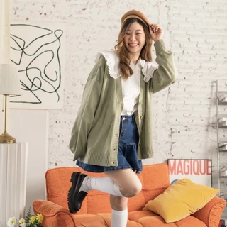 ‼️SALE‼️( พร้อมส่ง )คาร์ดิแกนไหมพรมมินิมอล มี 2 size (Normal / Oversize)