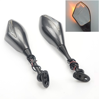 Carbon Fibe Motorcycle Rearview Mirrors LED Turn Signals Lights for Honda CBR 600 RR 2003-2014 CBR1000RR 2004 2005 2006