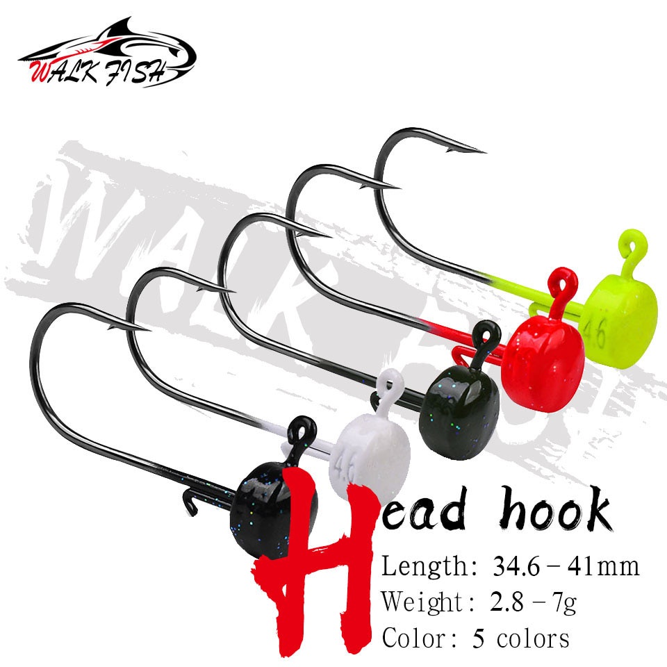 เดินปลา 5 ชิ้น Ned Rig Jig Head 2.8g 3.5g 4.6g 7g เห็ดตกปลา Jig Hooks ตะกั่วหัว Jig Sharp Barbed Hook สําหรับเบสปลาเทราท์ – โปรปัง