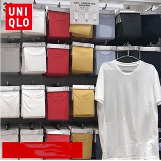 พร้อมส่ง Uniqlo เสื้อยืดแขนสั้นลําลอง ผ้าฝ้าย ทรงหลวม แฟชั่นฤดูร้อน สําหรับผู้ชาย ไซซ์ S-5XL