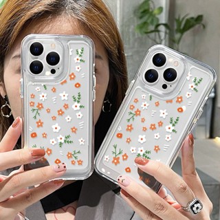 TPU ใสเคสมือถือFor Iphone 14 Pro Max 13 Pro Max 11 12 Pro X Xs 7 8 Plus 14ProMax 13promax SE 2022 ดอกไม้เคสอคิลิคนิ่ม