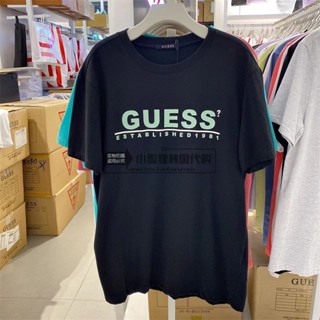 Guess เสื้อยืดแขนสั้น พิมพ์ลายตัวอักษร แนวนอน ขนาดใหญ่ สวมใส่สบาย แฟชั่นฤดูร้อน