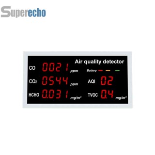 ♚พร้อมส่ง♚W17 เครื่องตรวจจับคุณภาพอากาศ CO CO2 HCHO TVOC AQI แบบชาร์จไฟ [superecho.th]