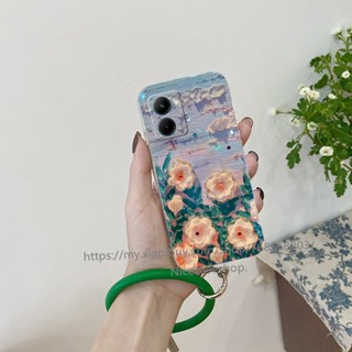 Protective Casing for Realme 10 Pro +Plus 9i 5G 4G เคส In Stock Soft Silicone Wristband Easy To Carry Phone Case Beautiful Flowers Pattern Phone Cover เคสโทรศัพท