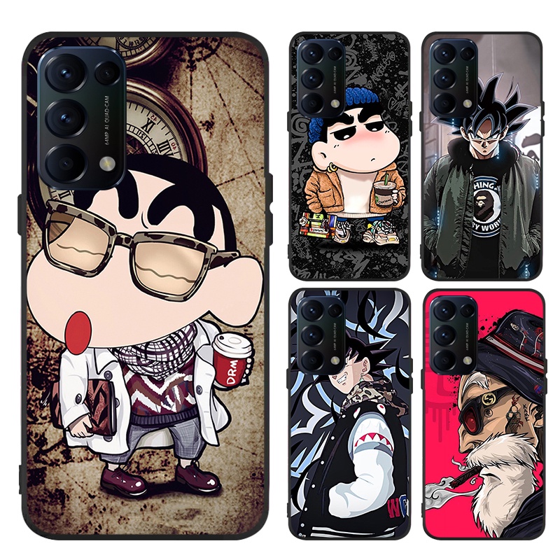 เคส OPPO A18 A38 A58 A98 A78 A58 A54 A17K A93 A94 A53 A33 A92 A52 RENO 4F 5F โทรศัพท์มือถือ ลายการ์ตูนชินจัง สําหรับ