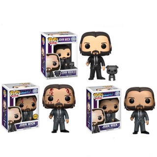 Funko POP! ฟิกเกอร์ John Wick - John Wick 387 John in Black Suit with Dog Buddy 580 ของเล่นสําหรับเด็ก