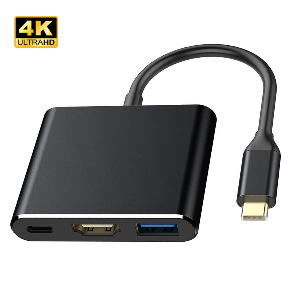 Usb C HDMI-ใช้งานร่วมกับอะแดปเตอร์แปลงประเภท C ถึง HD/USB 3.0/Type-C อลูมิเนียมสําหรับ Macbook Pro S