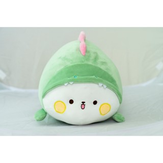 USUPSO ตุ๊กตาแมวน้ำใส่หมวกไดโนเสาร์ สีเขียว 43x25x20ซม.(#BU9)