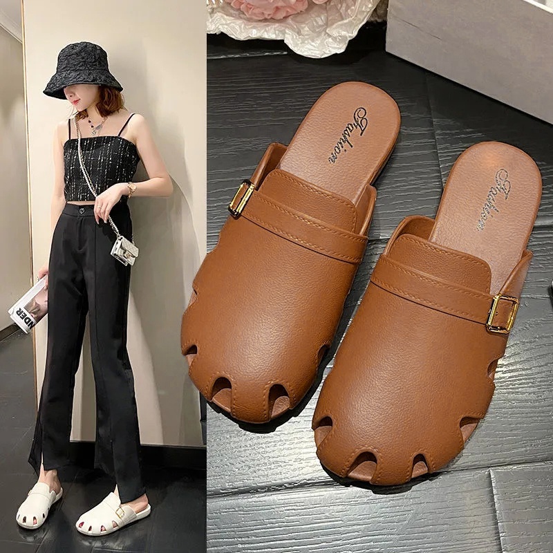 Fshoes รองเท้าหัวปิด สไตล์วินเทจ ดีเทลเป็นหัวเข็มขัด มินิมอล ผสม ความหรูหราได้อย่างลงตัว